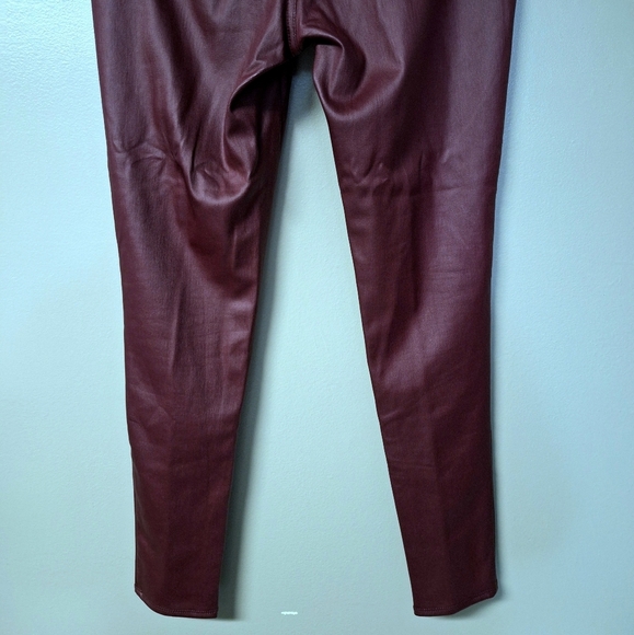 Faded Glory Pull On Lightweight Faux Leather Skinny Leggings Retro Style Stretch - Picture 12 of 16